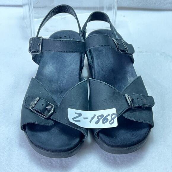 Mephisto Sandals Womens 10 Adjustable Double Strap Buckle Nubuck Leather Black - Picture 13 of 15